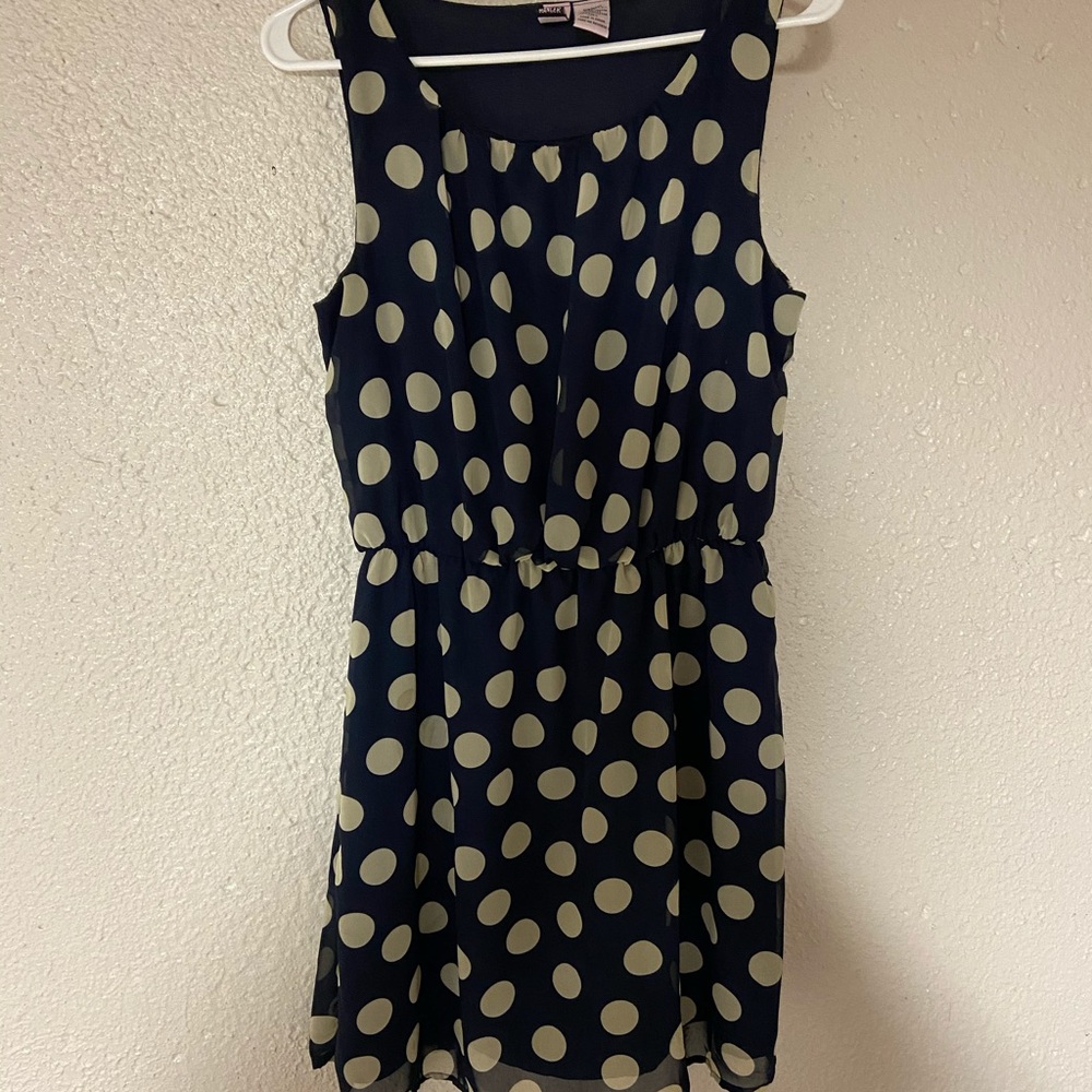 Blue and tan polka dot summer dress!